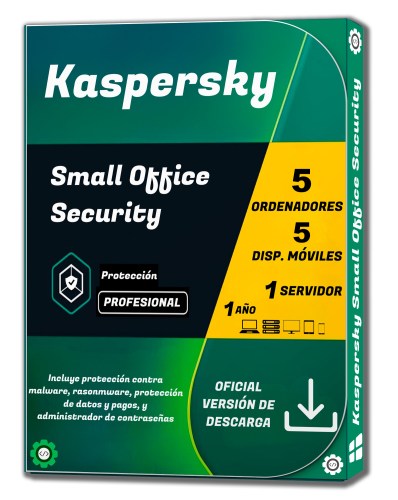 Kaspersky Small Office Security - 5 PCs - 5 Móviles - 1 Servidor Por 1 Año